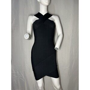GUESS Los Angeles Women’s Black Bandage Bodycon Dress Size XS Stretch Mini